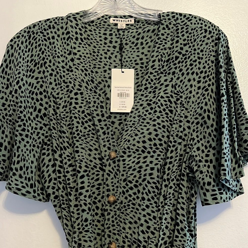 Whistles animal pattern midi dress.